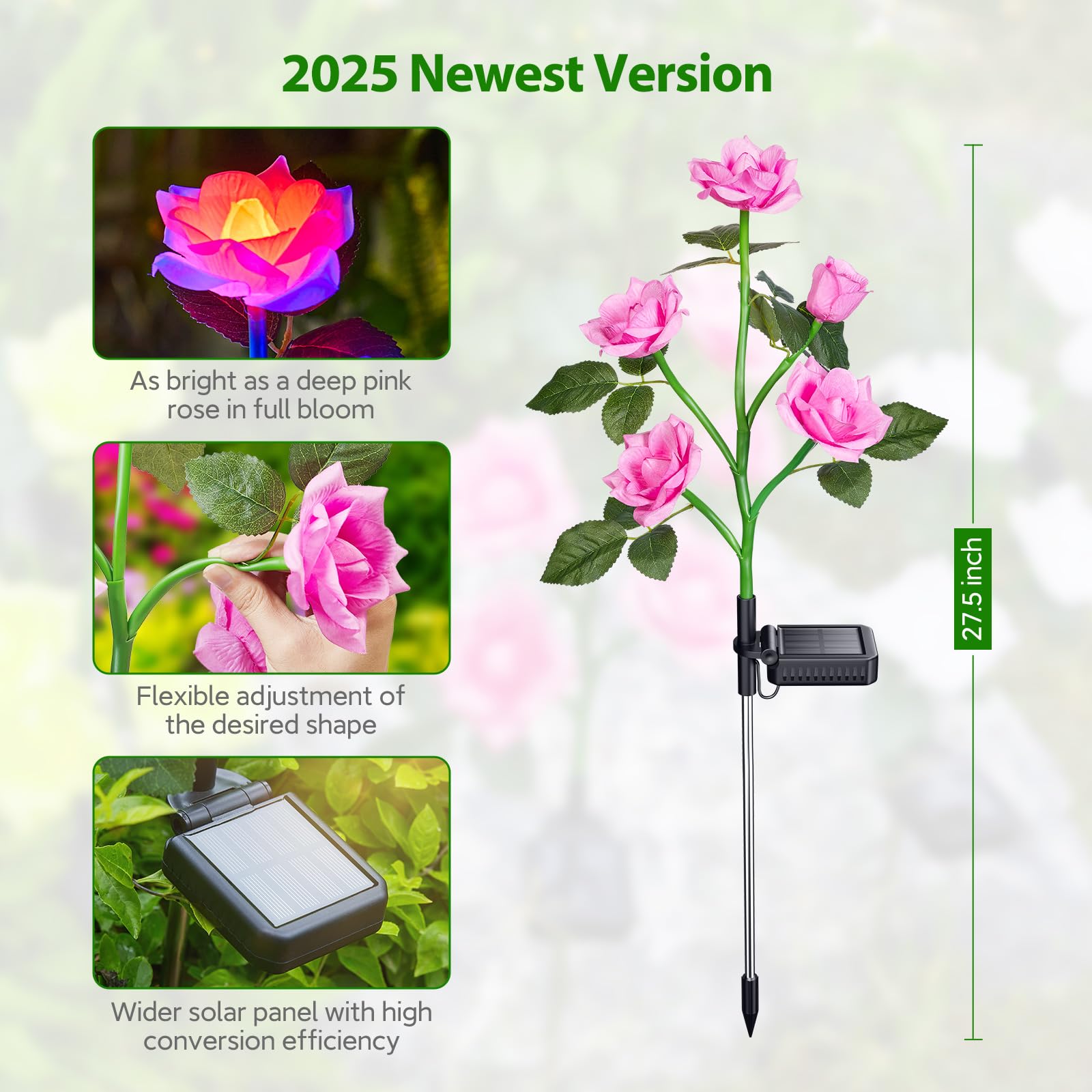 🔥Hot Sale-50% OFF🔥Outdoor Solar Rose Light 🌷