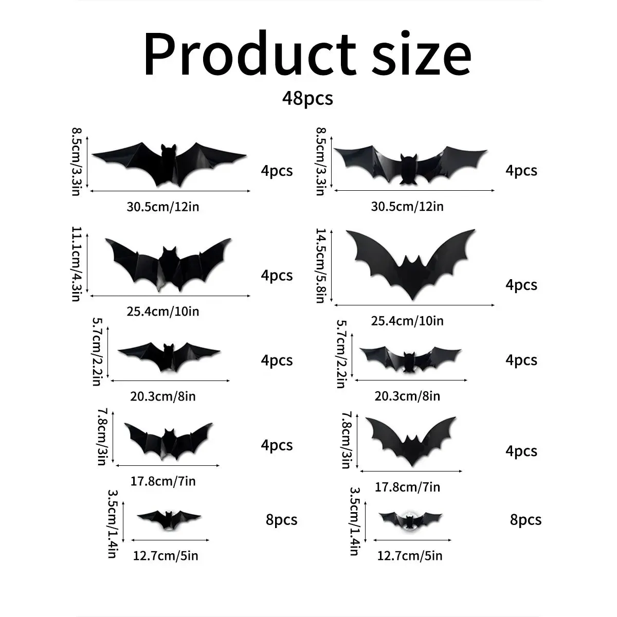 Halloween Decor Set - 3D Glowing Bat
