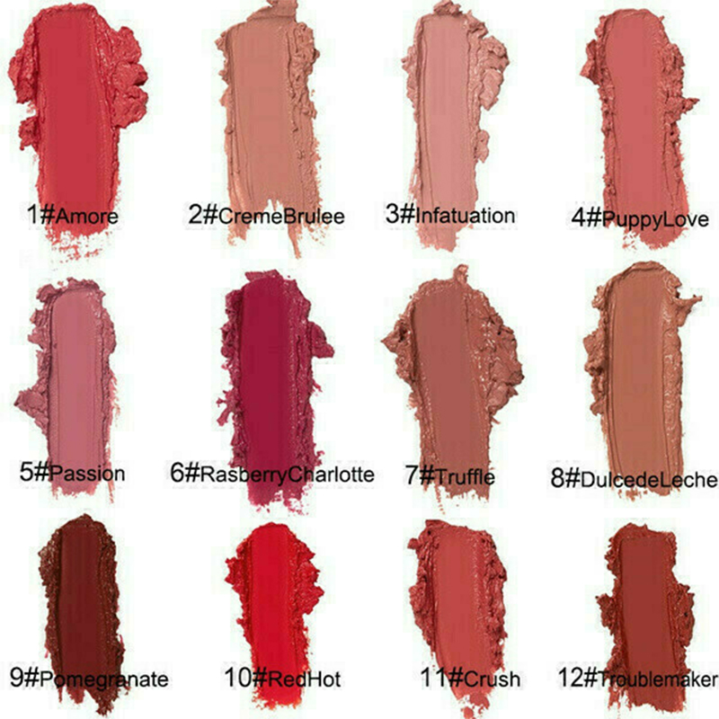 12 Colors Cream Texture Lipstick 