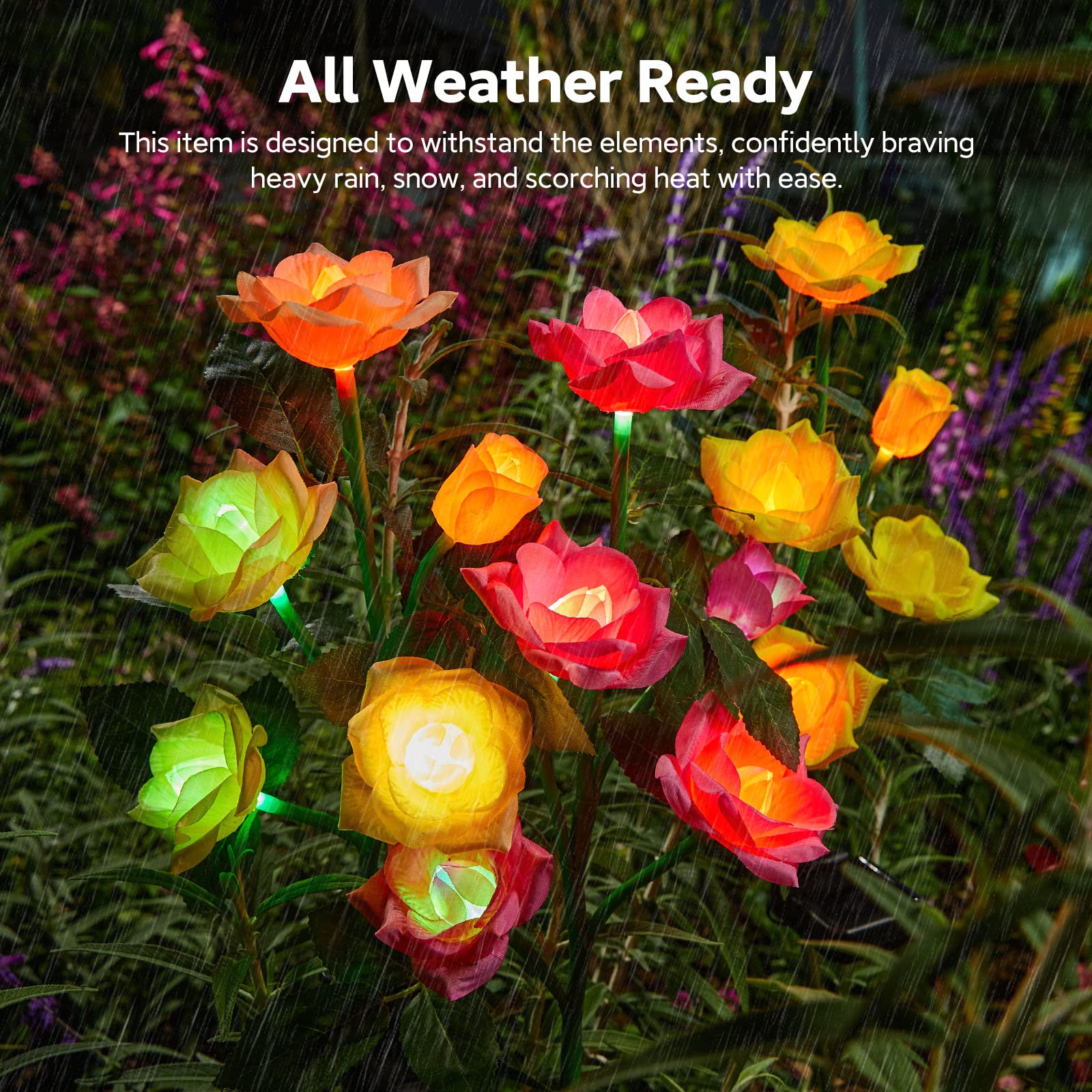 🔥Hot Sale-50% OFF🔥Outdoor Solar Rose Light 🌷