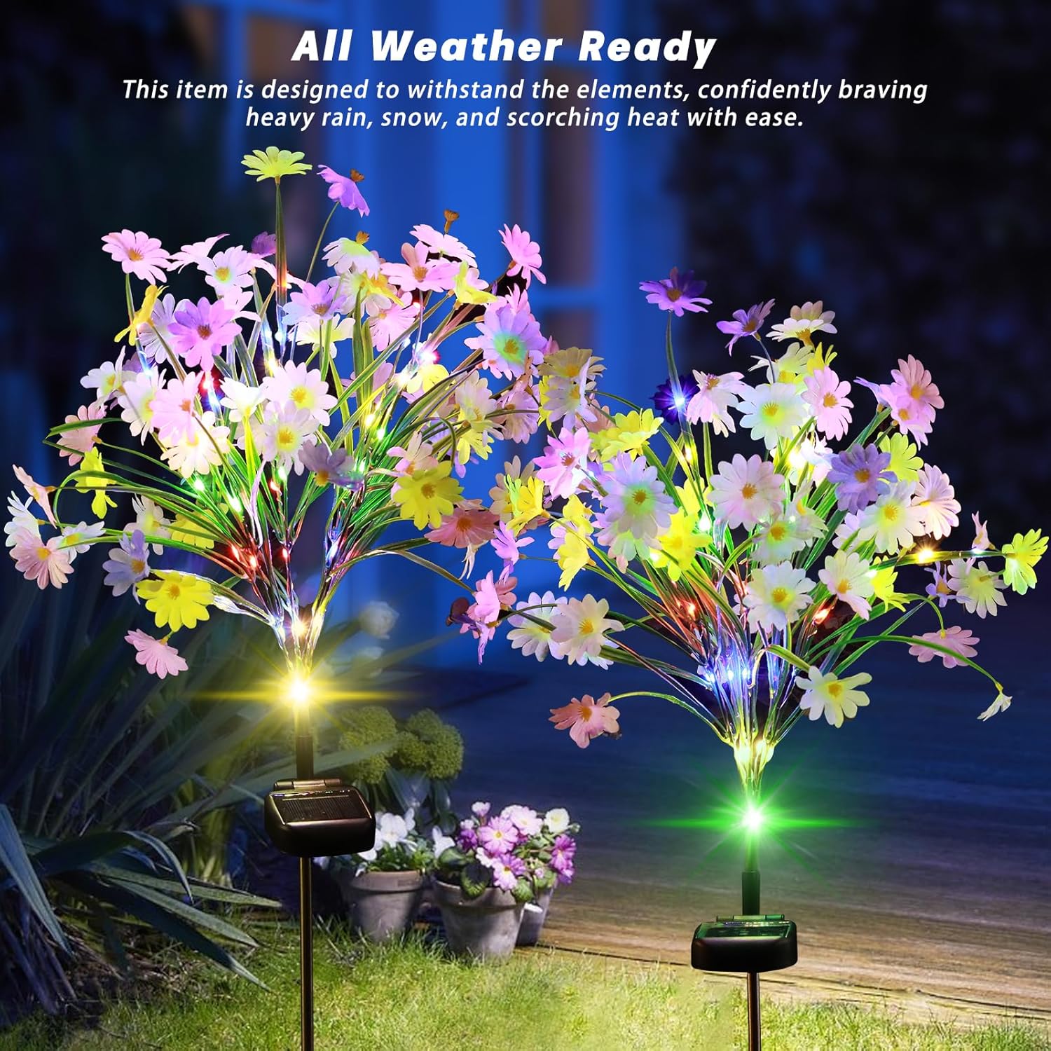 🔥Hot Sale-50% OFF🔥-🌼Solar Multi-Color Daisy Flower Lights✨