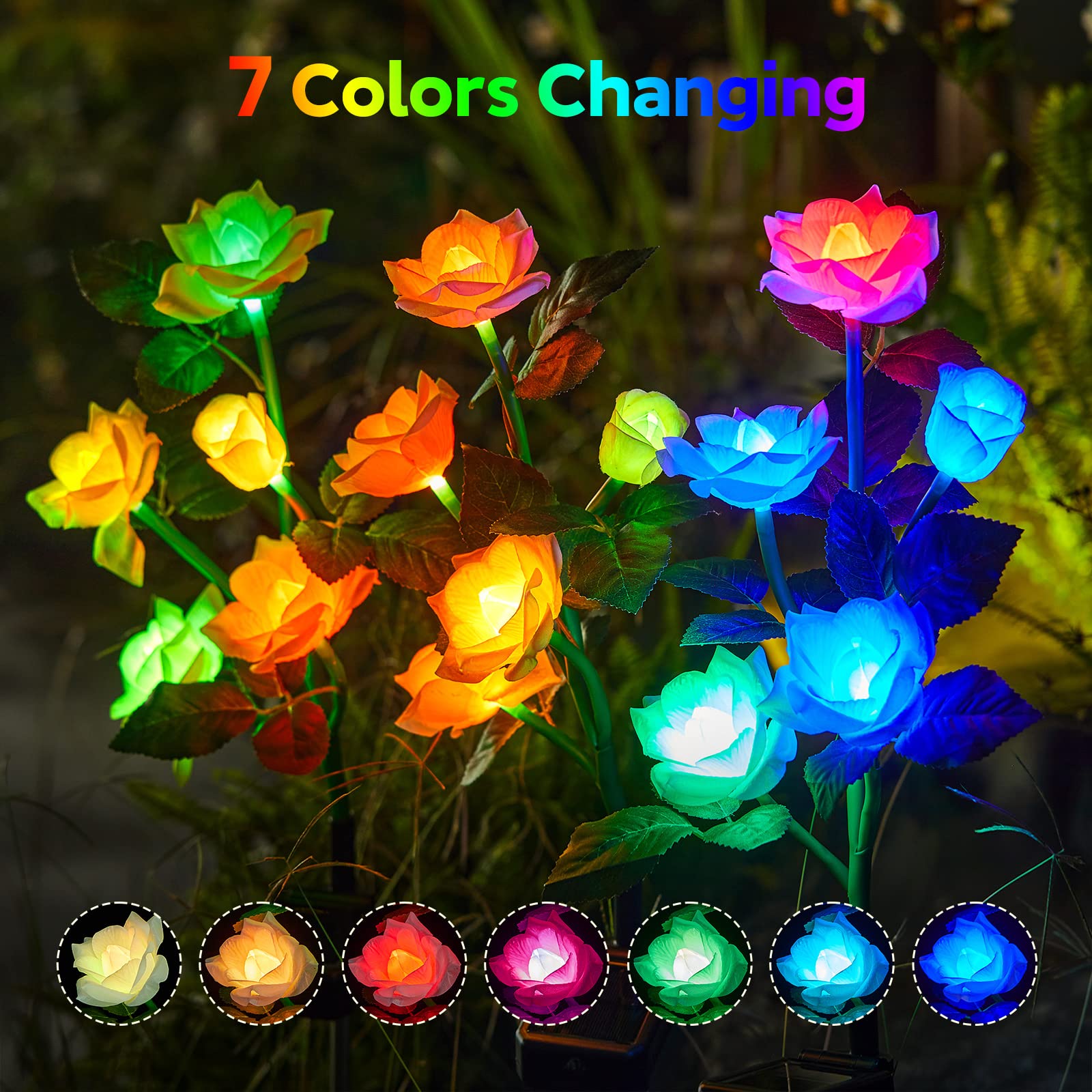 🔥Hot Sale-50% OFF🔥Outdoor Solar Rose Light 🌷