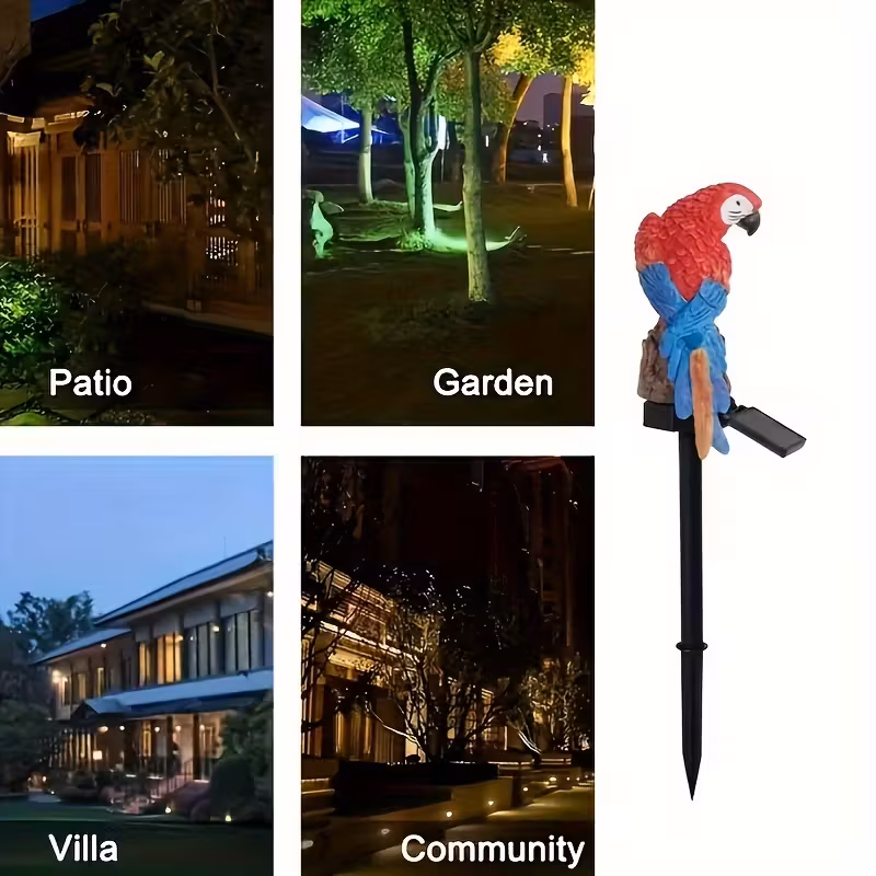 🔥Halloween Hot Sale🔥Waterproof Solar Parrot Light – LED Pathway Light for Lawn, Garden & Outdoor Decor