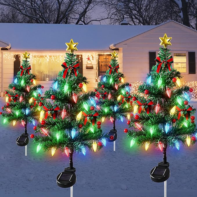 🎄 Solar Christmas Tree Light – Add Holiday Magic to Your Outdoors✨