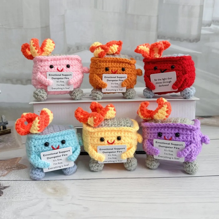 💖Handmade Crochet Dumpster Fire🎁