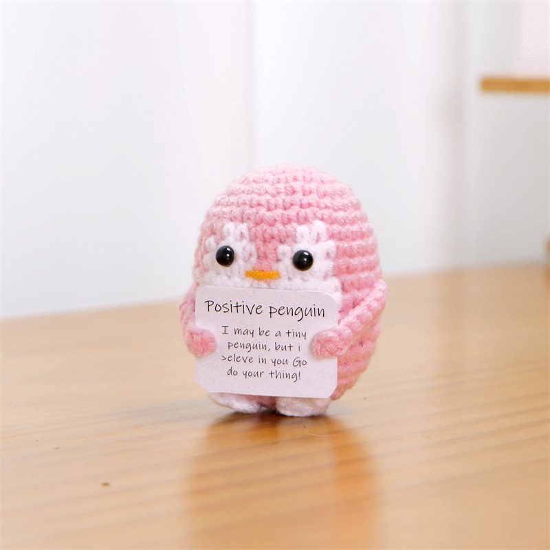 💖Handmade Crochet Positive Penguin🎁Emotional Support Gift