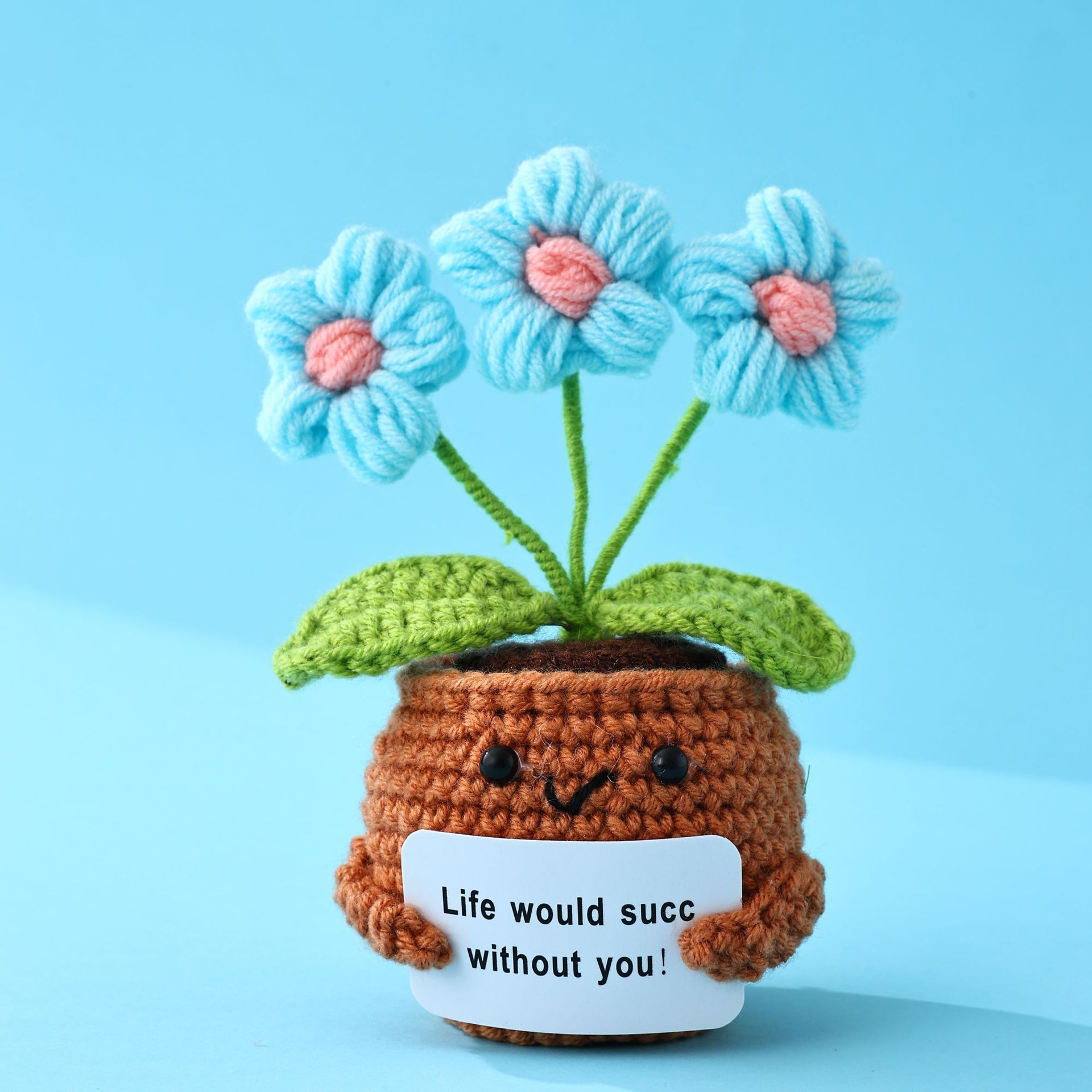 💖Handmade Crochet Positive Bonsai Forget-me-nots