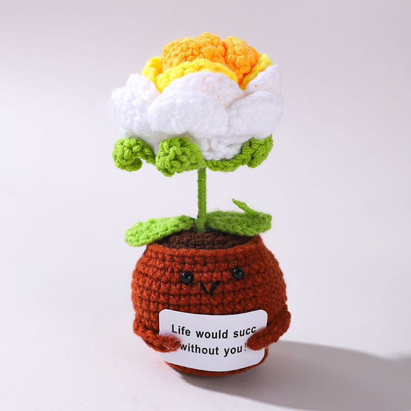 💖Handmade Crochet Positive Bonsai Rose