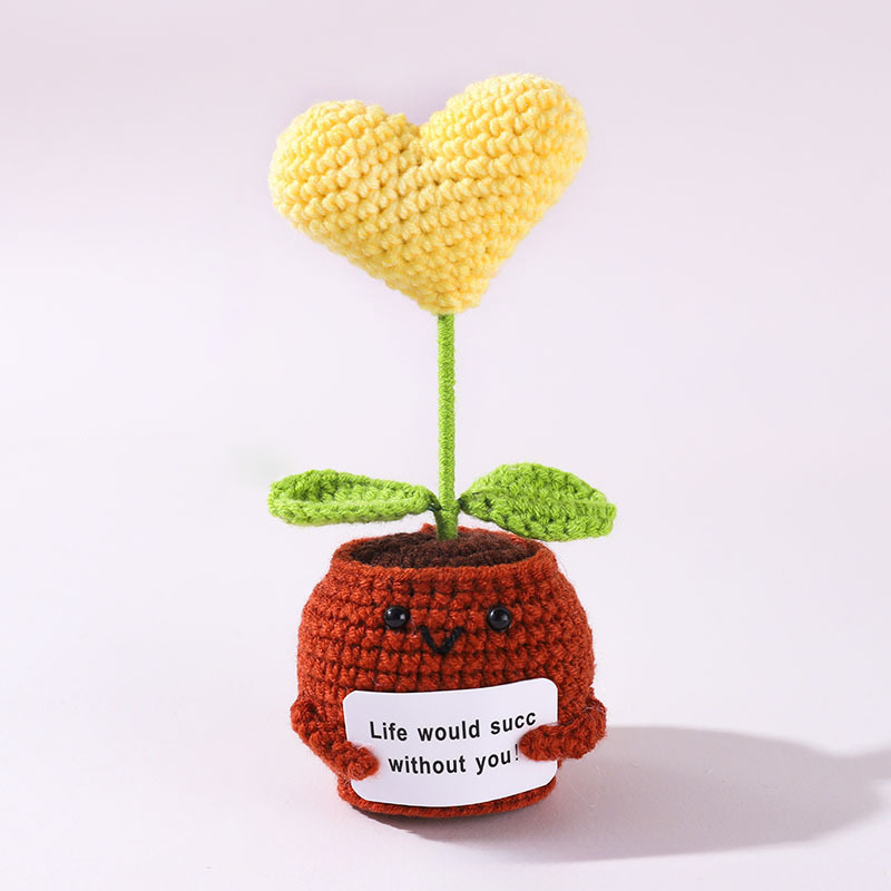 💖Handmade Crochet Positive Bonsai Rose