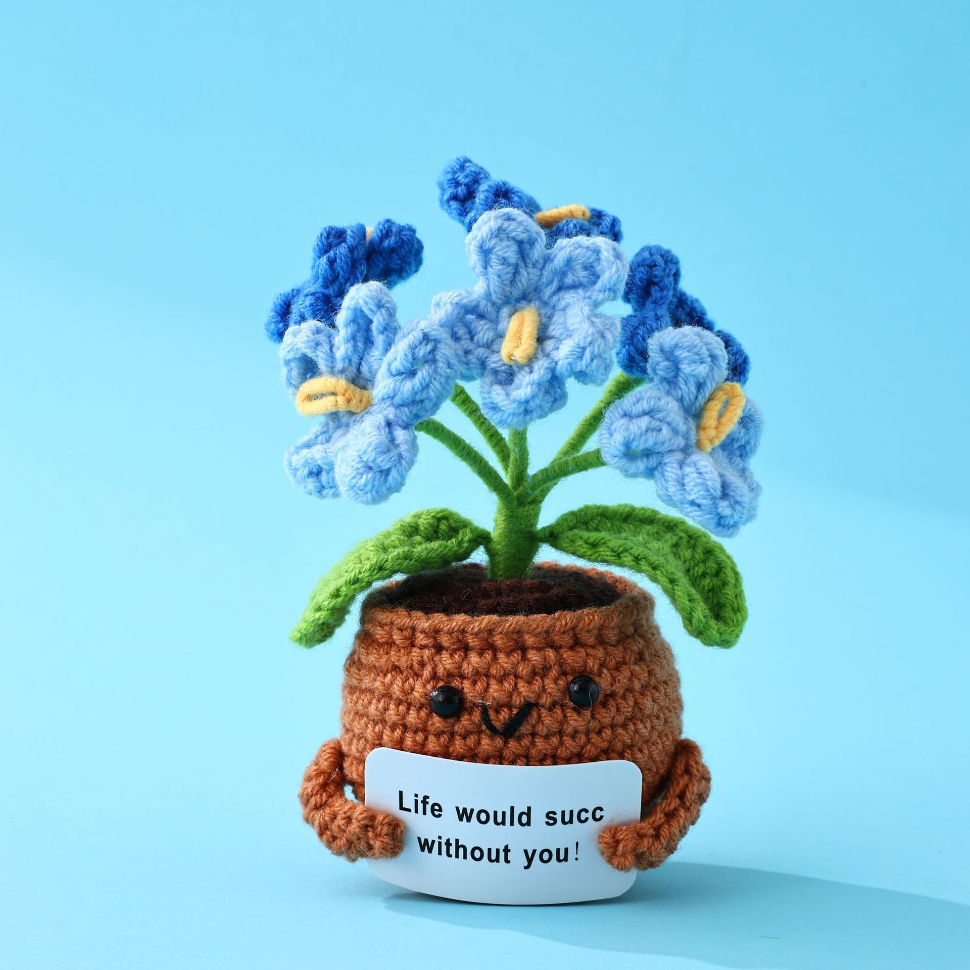 💖Handmade Crochet Positive Bonsai Forget-me-nots