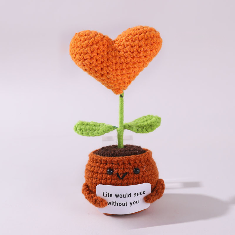 💖Handmade Crochet Positive Bonsai Rose