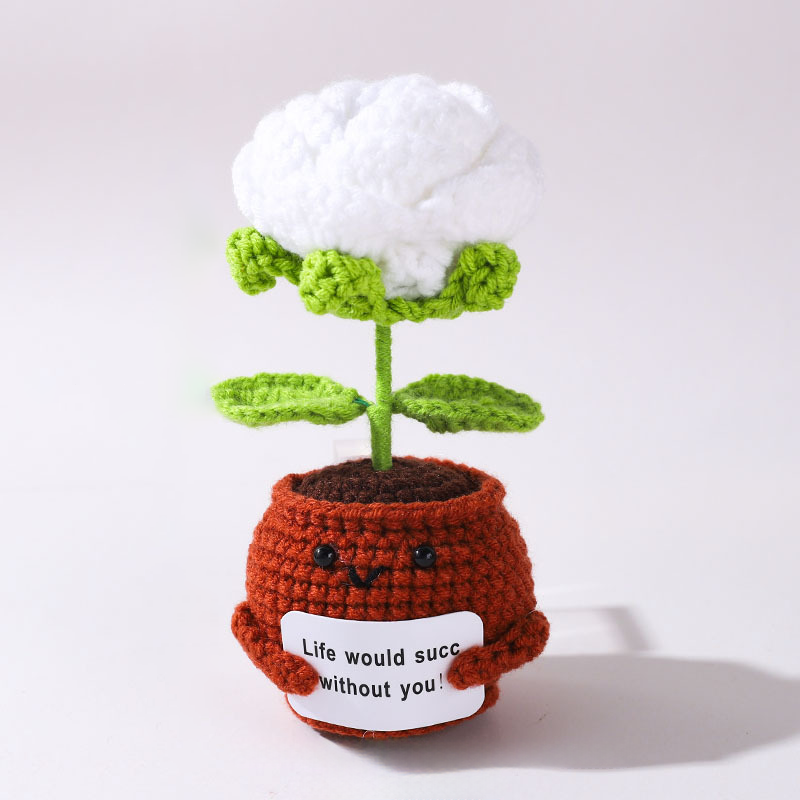 💖Handmade Crochet Positive Bonsai Rose