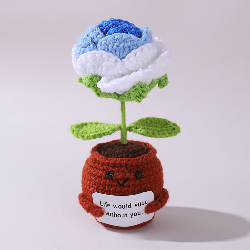 💖Handmade Crochet Positive Bonsai Rose