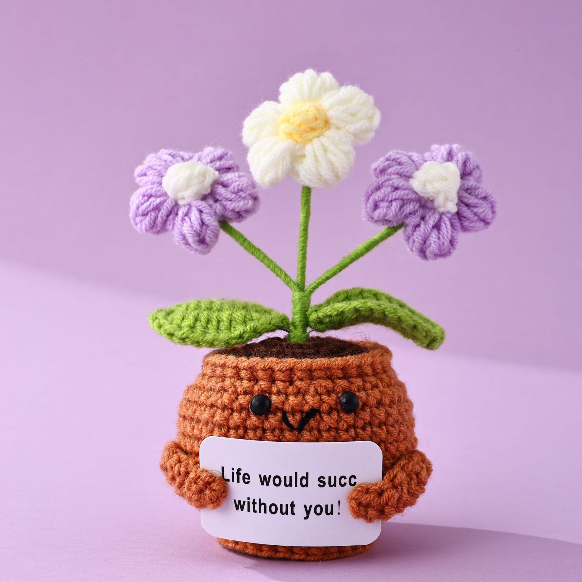 💖Handmade Crochet Positive Bonsai Forget-me-nots