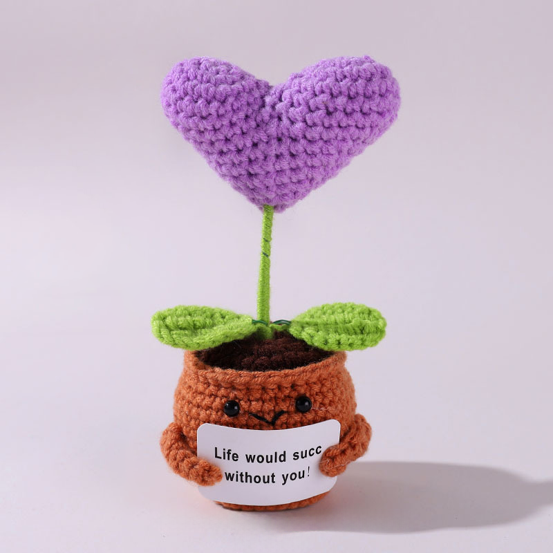 💖Handmade Crochet Positive Bonsai Rose