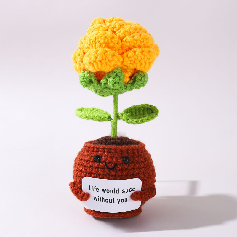 💖Handmade Crochet Positive Bonsai Rose