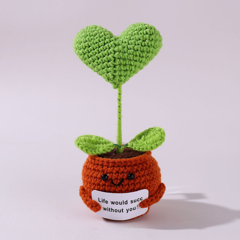 💖Handmade Crochet Positive Bonsai Rose