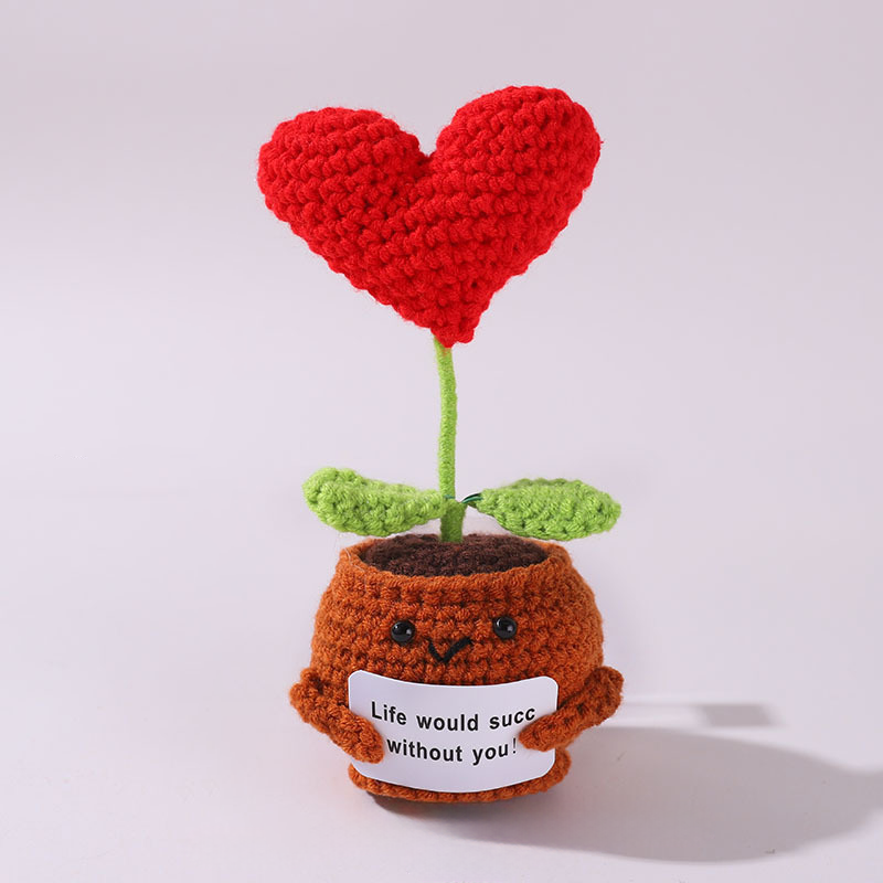 💖Handmade Crochet Positive Bonsai Rose