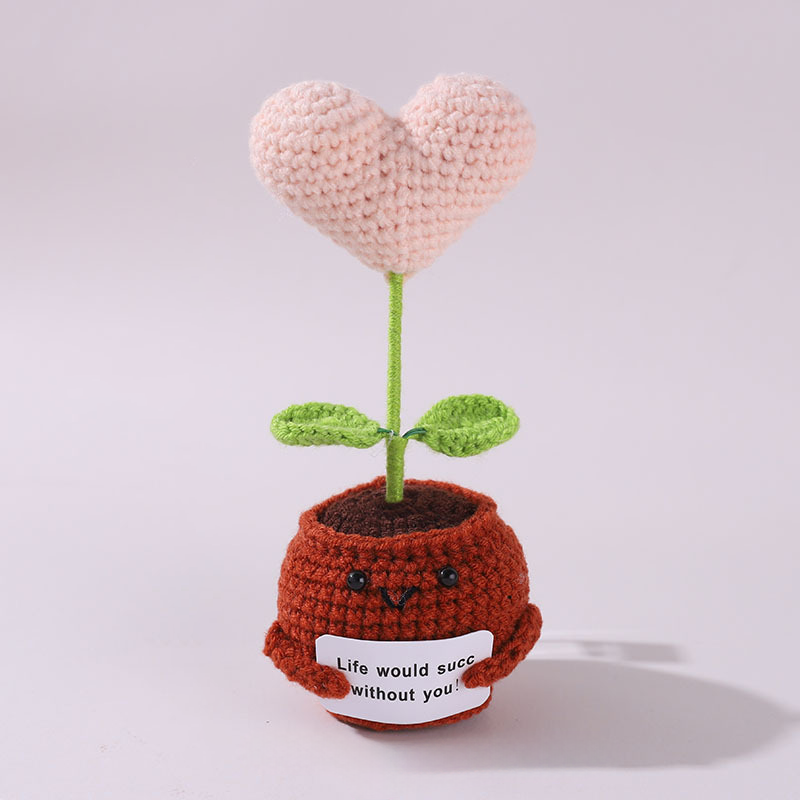 💖Handmade Crochet Positive Bonsai Rose