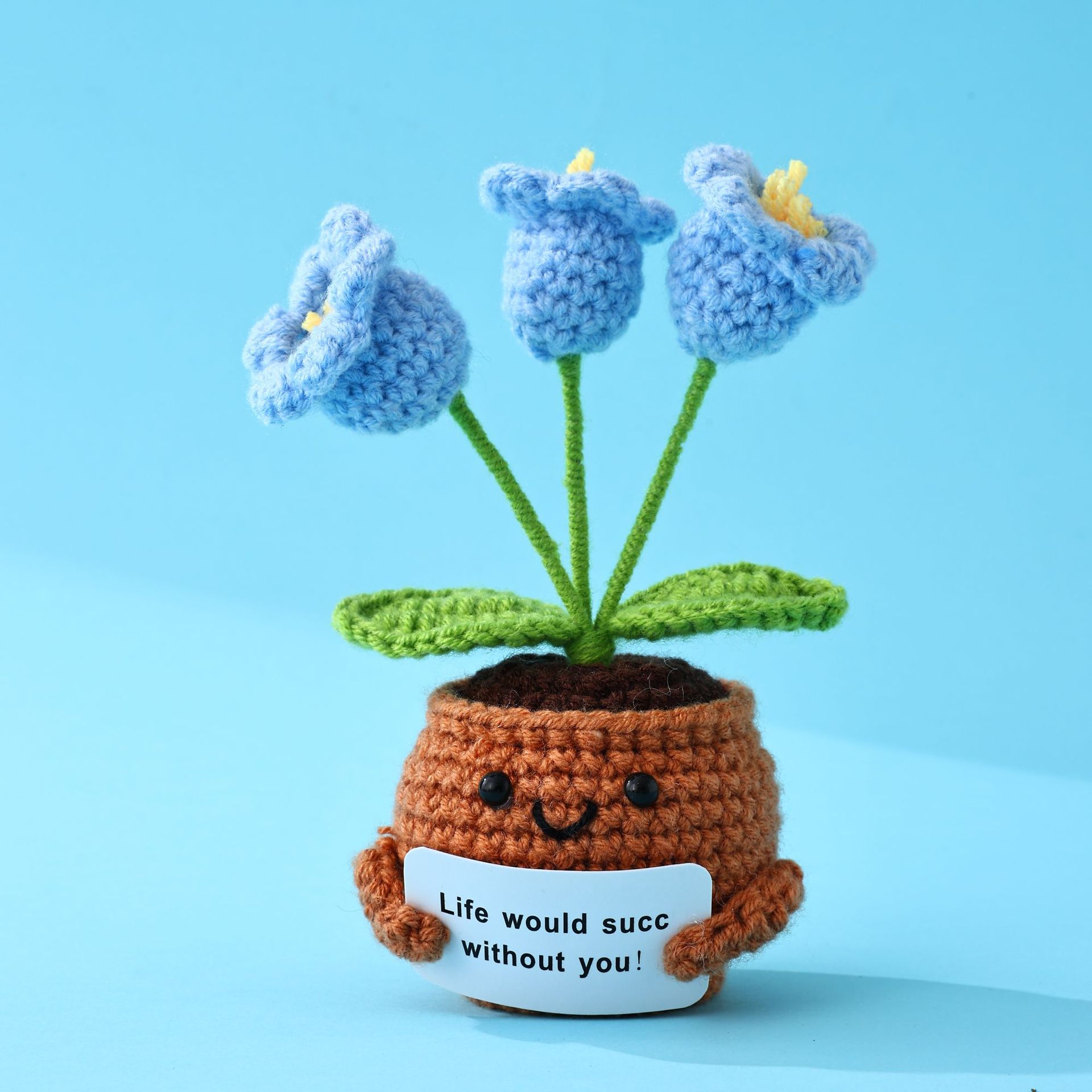 💖Handmade Crochet Positive Bonsai Forget-me-nots