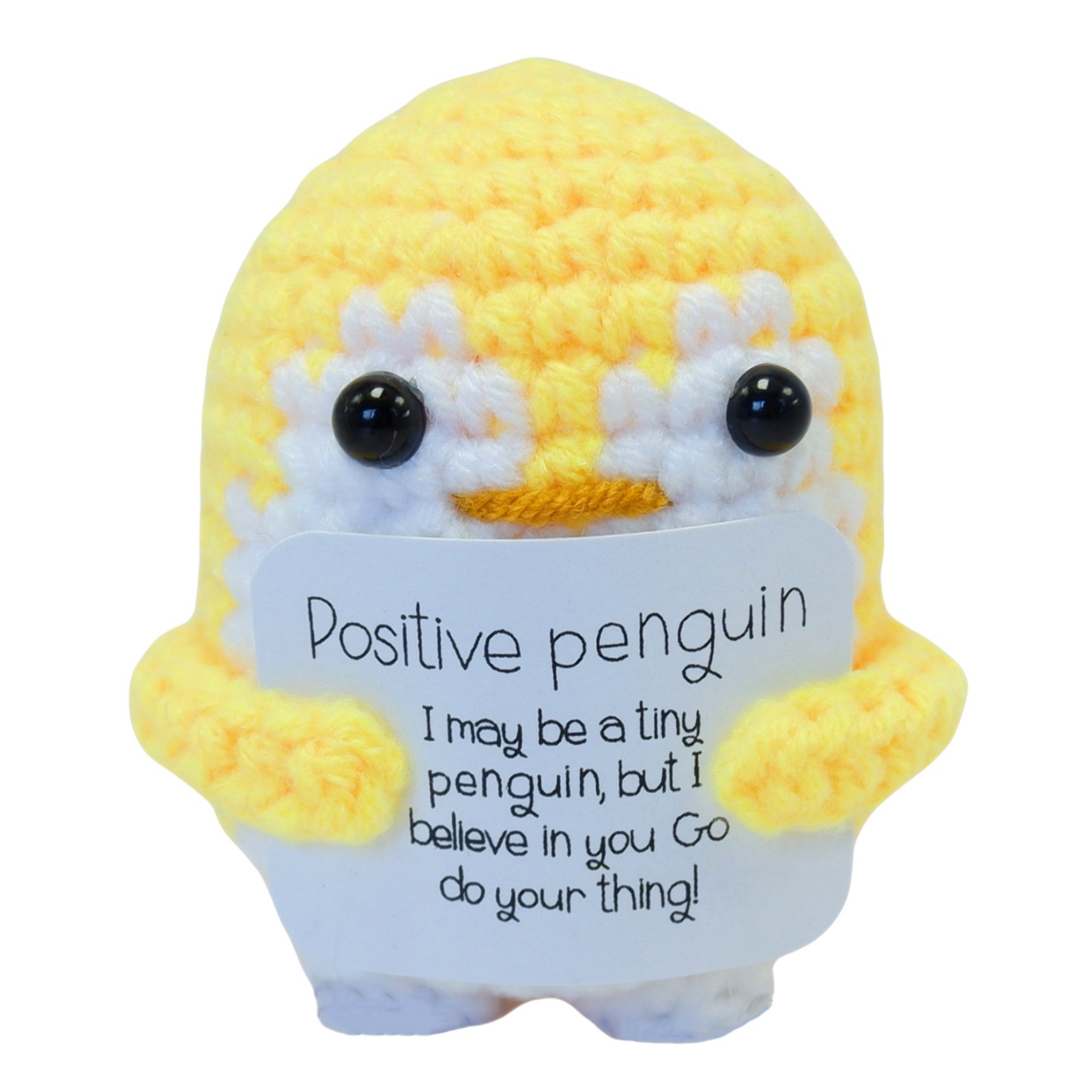 💖Handmade Crochet Positive Penguin🎁Emotional Support Gift