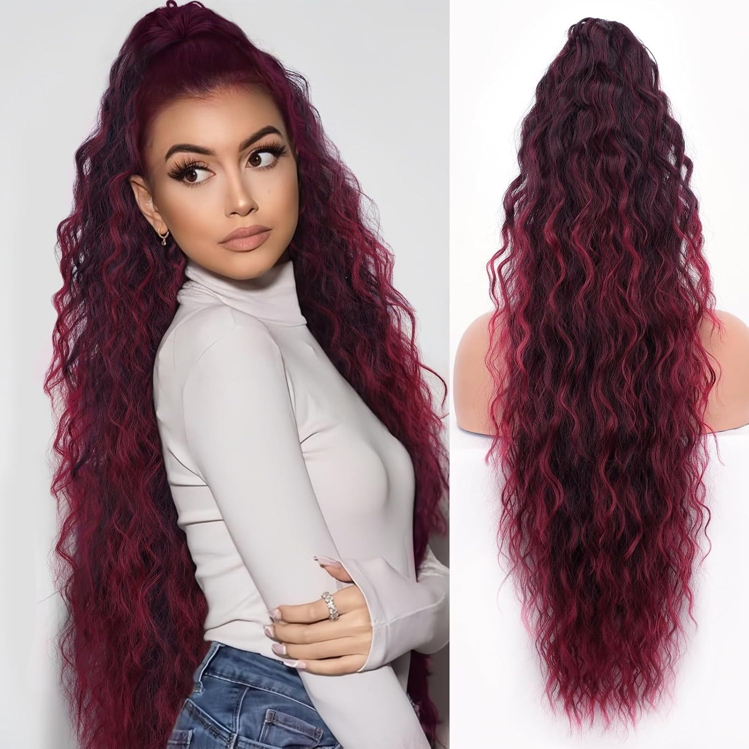 💜 LAST DAY PROMOTION - 50% OFF💜26In Curly Wavy Frizzy Hair Extension