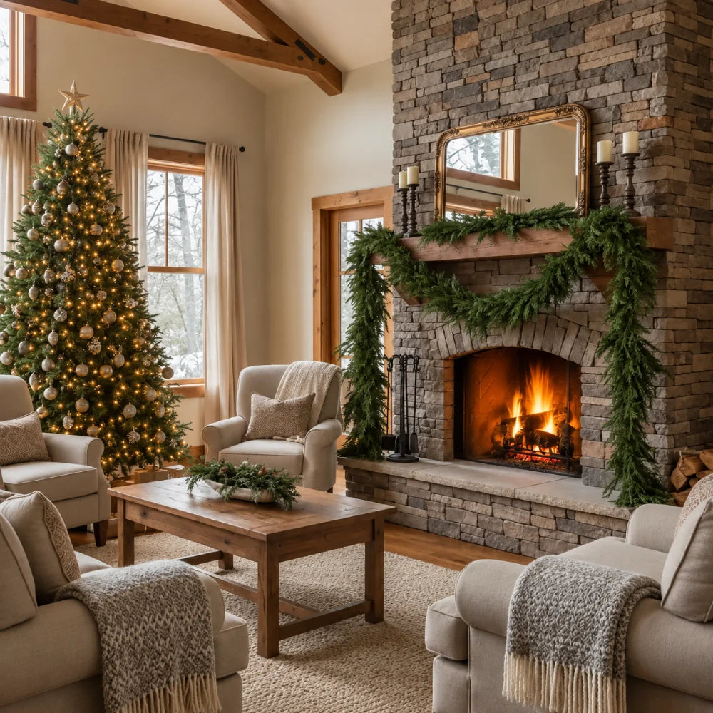 🏆2026 HOT SALE💥 Pre-lit Christmas Cedar Garland