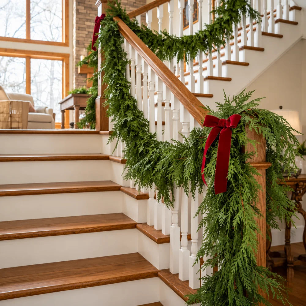 🏆2026 HOT SALE💥 Pre-lit Christmas Cedar Garland