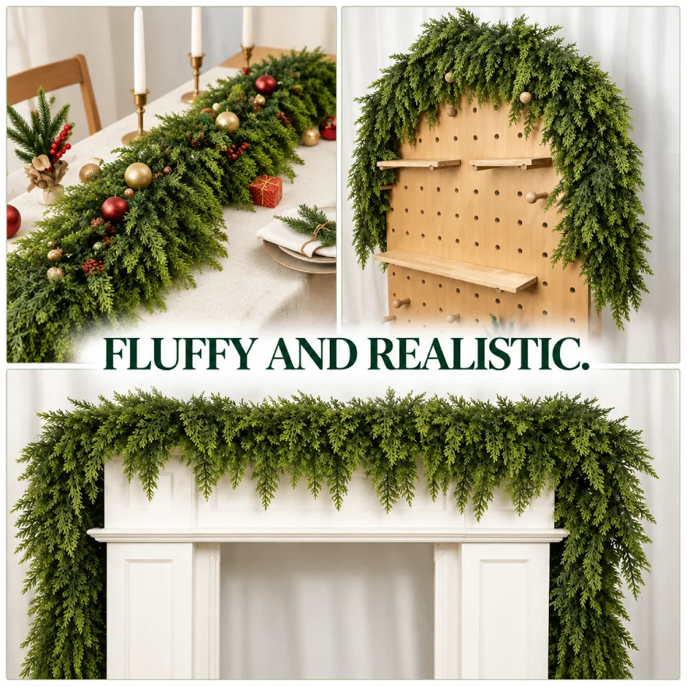 🏆2026 HOT SALE💥 Pre-lit Christmas Cedar Garland