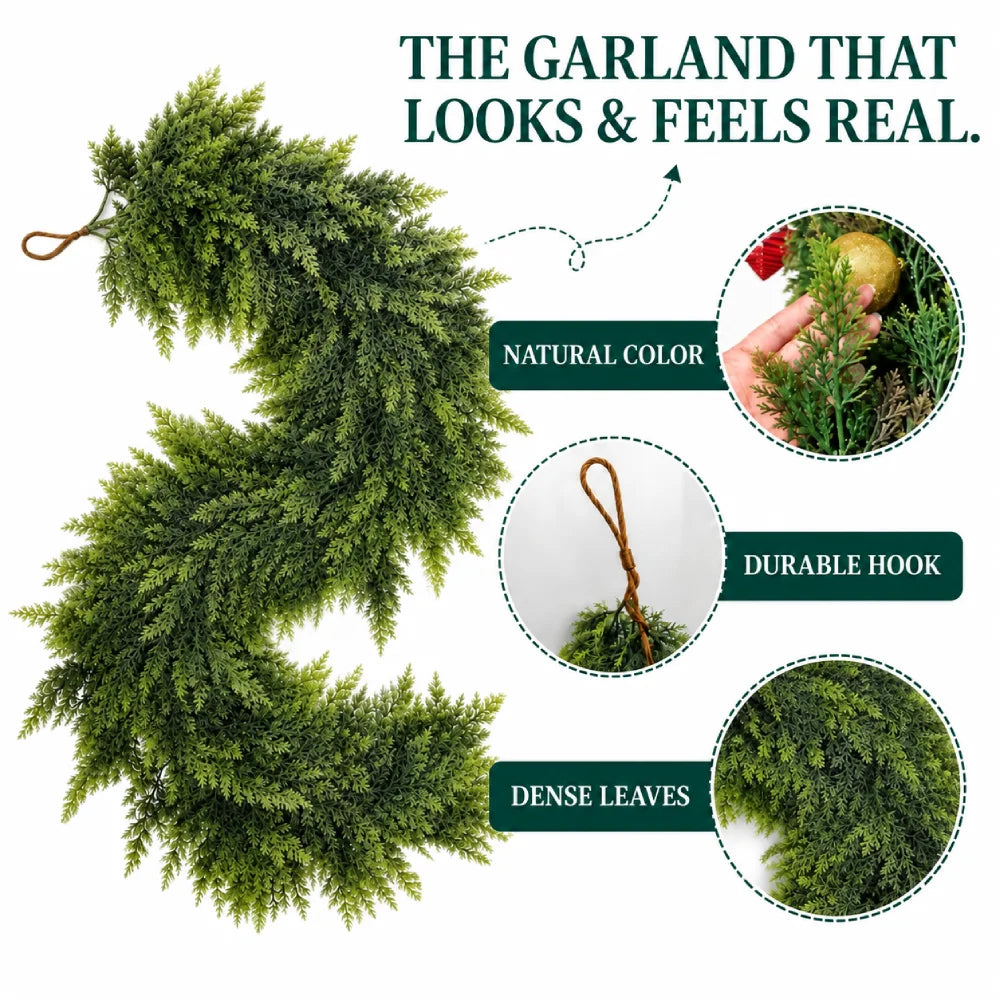 🏆2026 HOT SALE💥 Pre-lit Christmas Cedar Garland