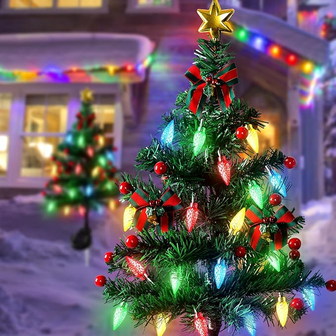 🎄 Solar Christmas Tree Light – Add Holiday Magic to Your Outdoors✨