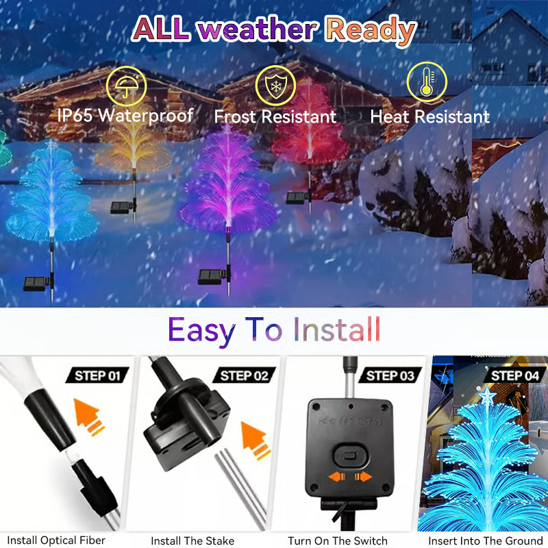 🔥Hot Sale-50% OFF🔥Seven Colors Gradient Solar Christmas Tree Lights