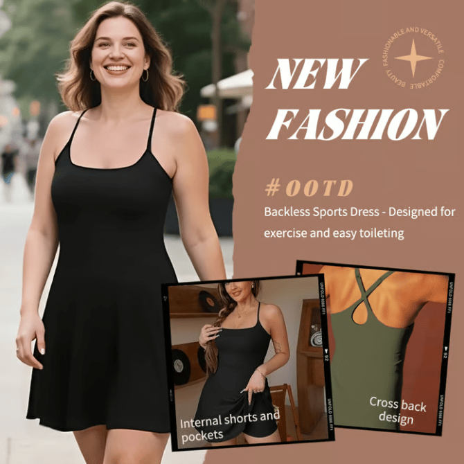 🎁Last Day 🔥The Ultimate Tummy Control Backless Active Dress -Made for Movement & Easy Bathroom Breaks
