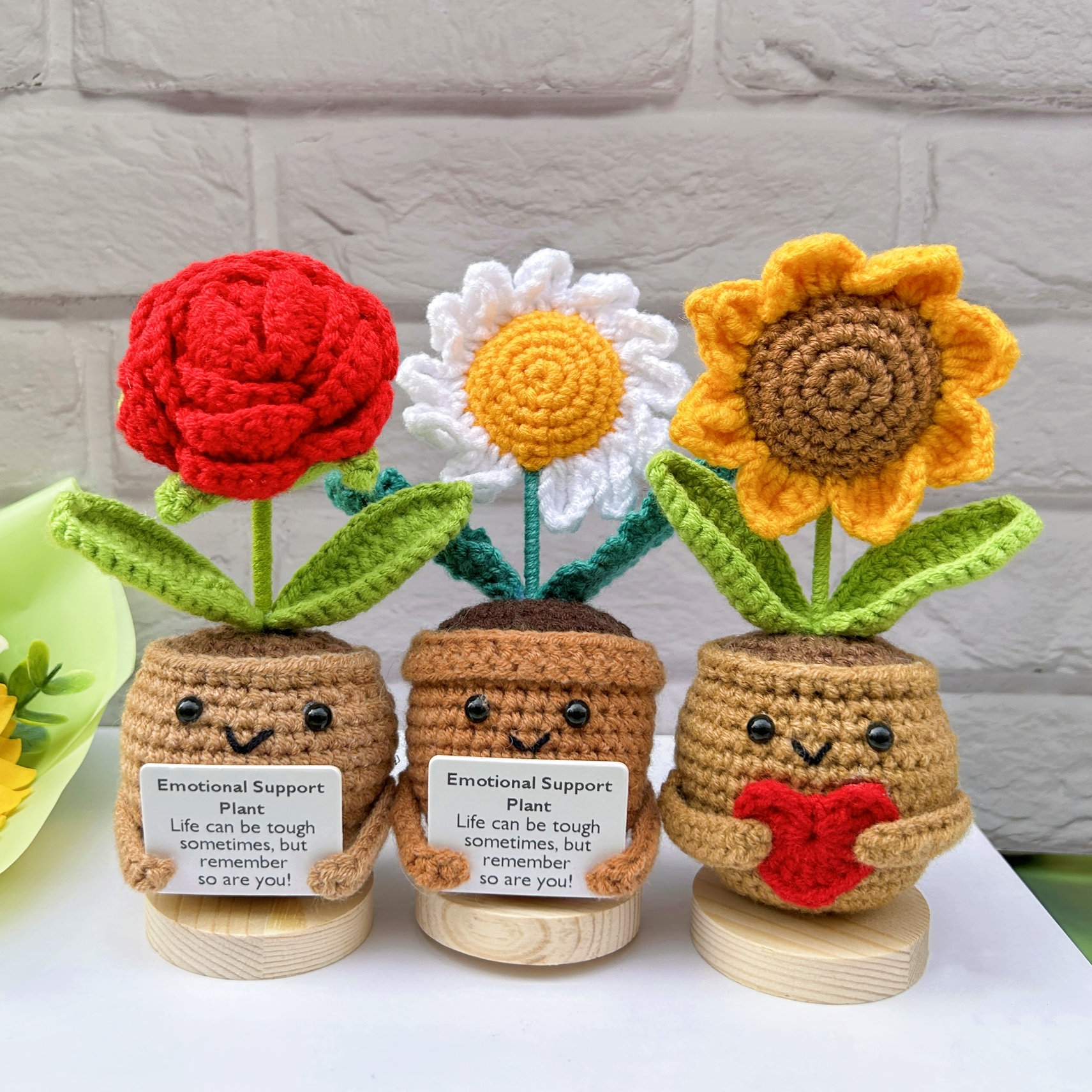 Handmade Crochet Sunflower Plants