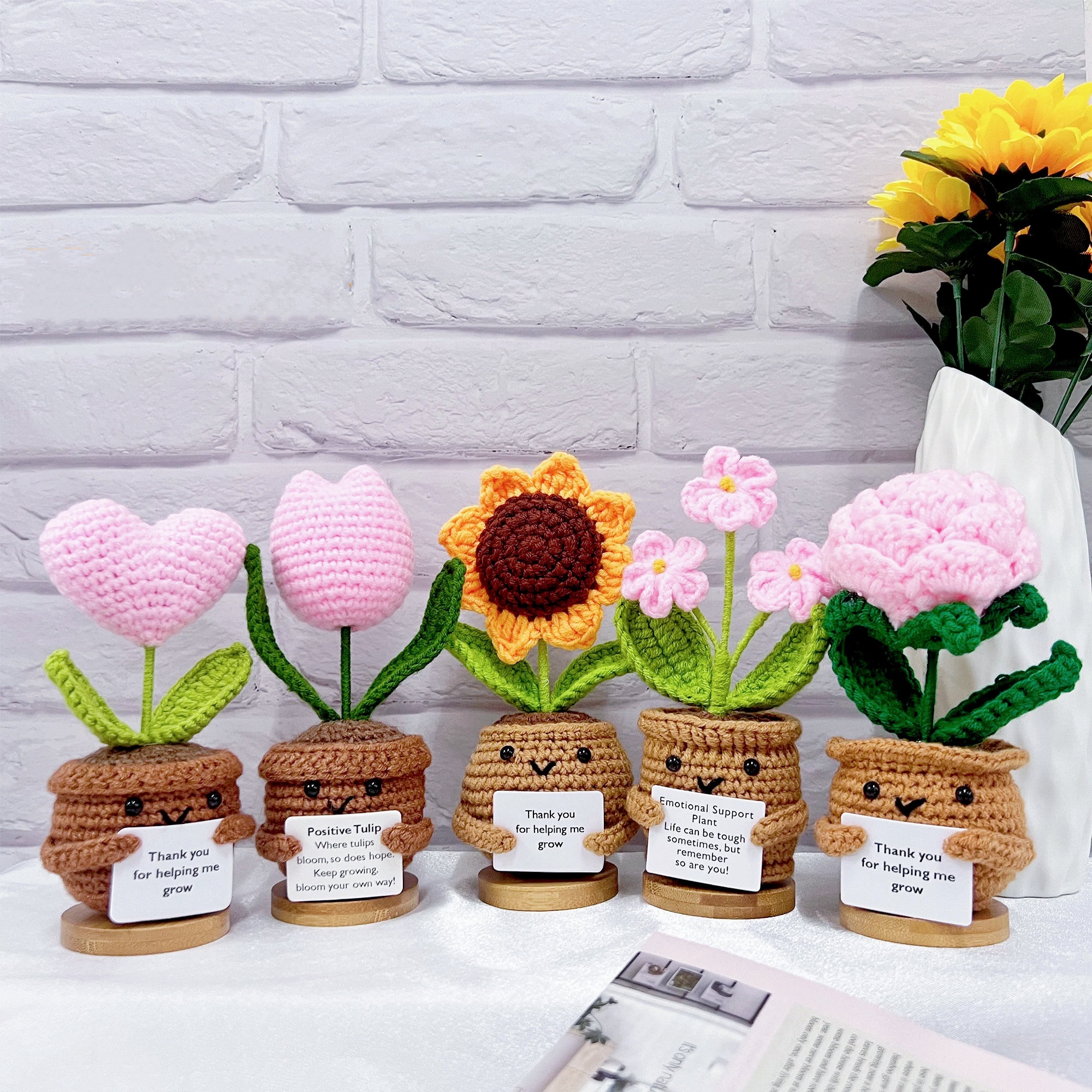 Handmade Crochet Sunflower Plants