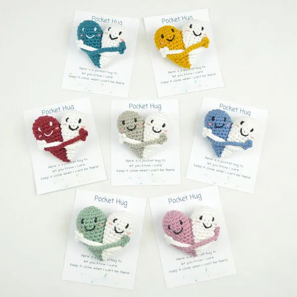 🎁Crochet Pocket hearts - Two Hugging Hearts Fusing Into One