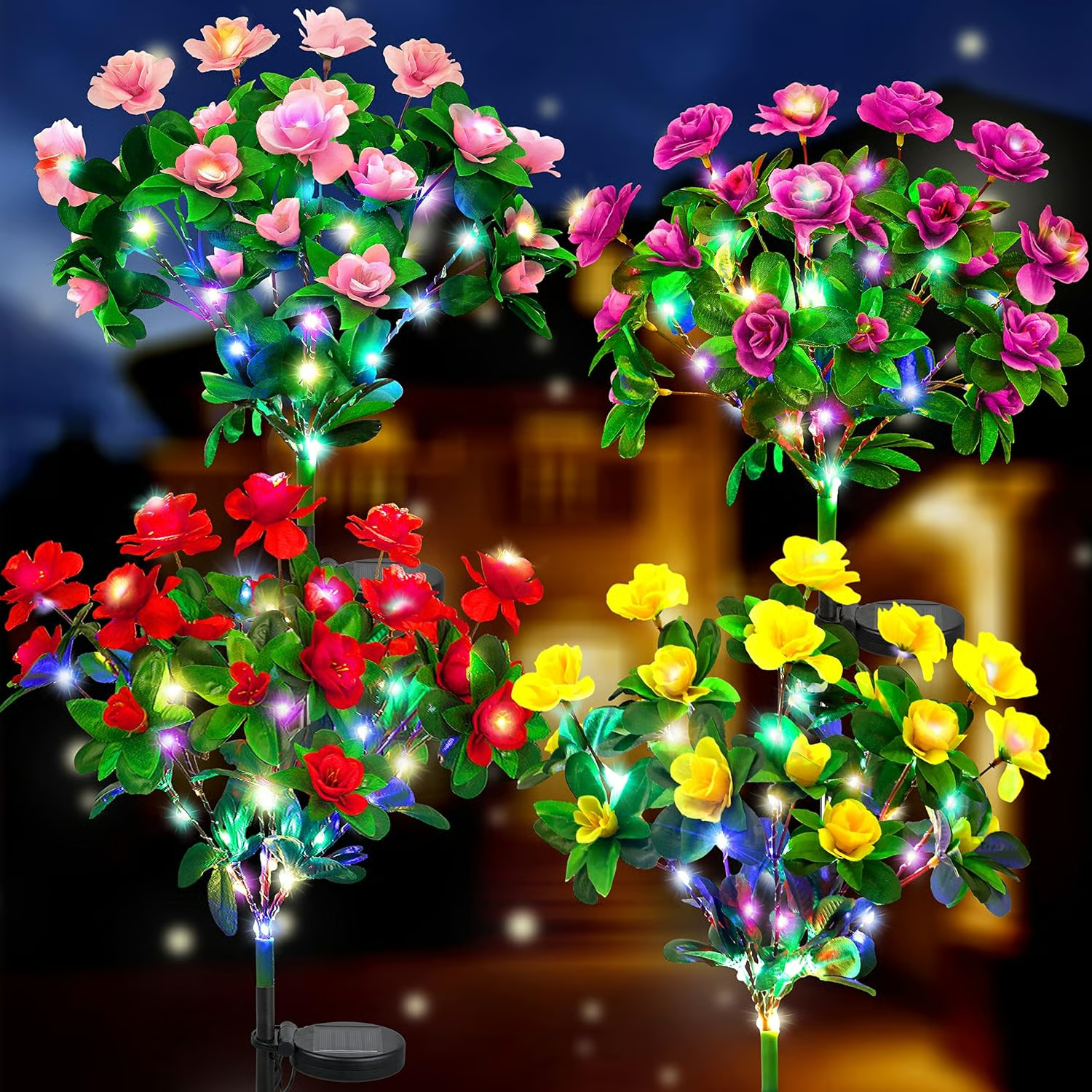 🔥Hot Sale🔥Memorial Garden Bloom Lights – Featuring Ultra-Realistic Artificial Petals, Solar-Powered & Weatherproof