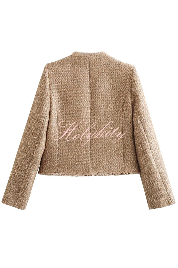 Joy To The World Tweed Metal Button Pocket Jacket