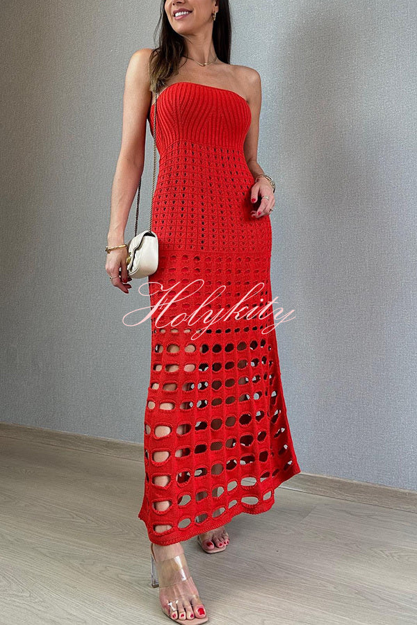 Rustic Patchwork Cutout Off Shoulder Maxi Dress