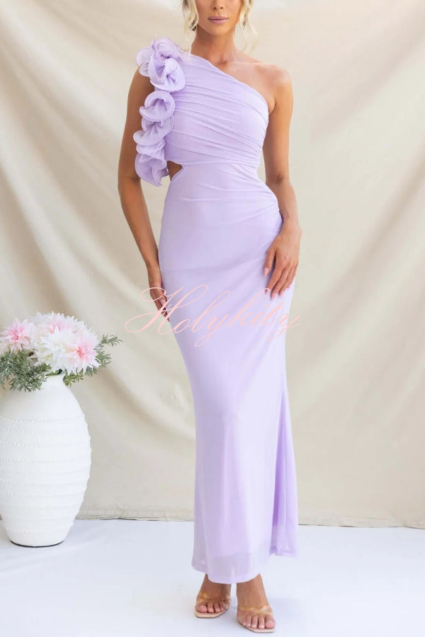 Raise A Toast Cold Shoulder Ruched Pencil Midi Dress