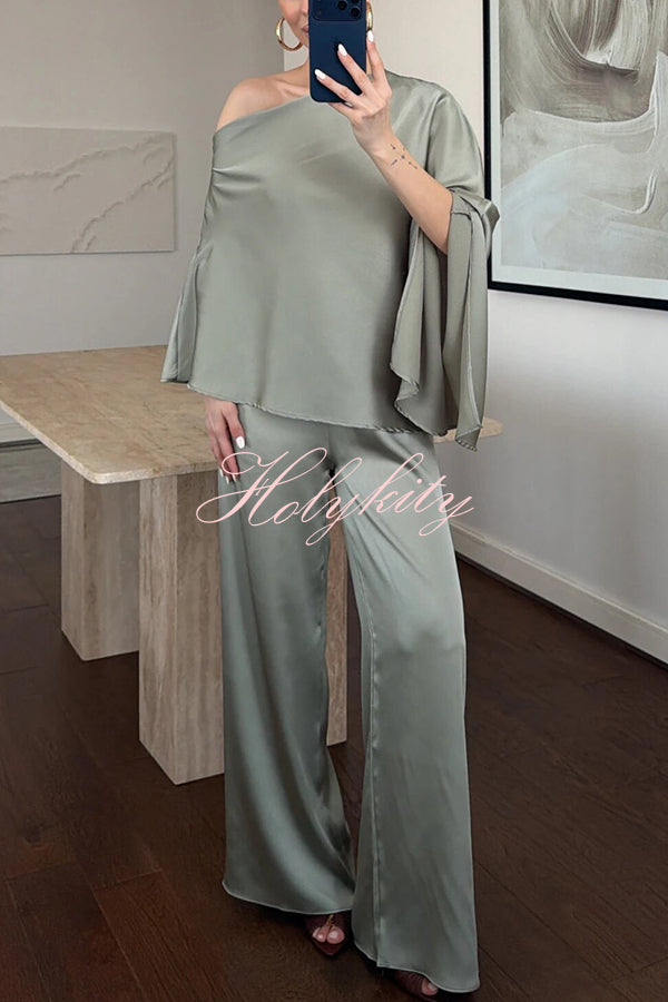 Funny Poker Summer Satin Unique Print Button Down Oversized Blouse