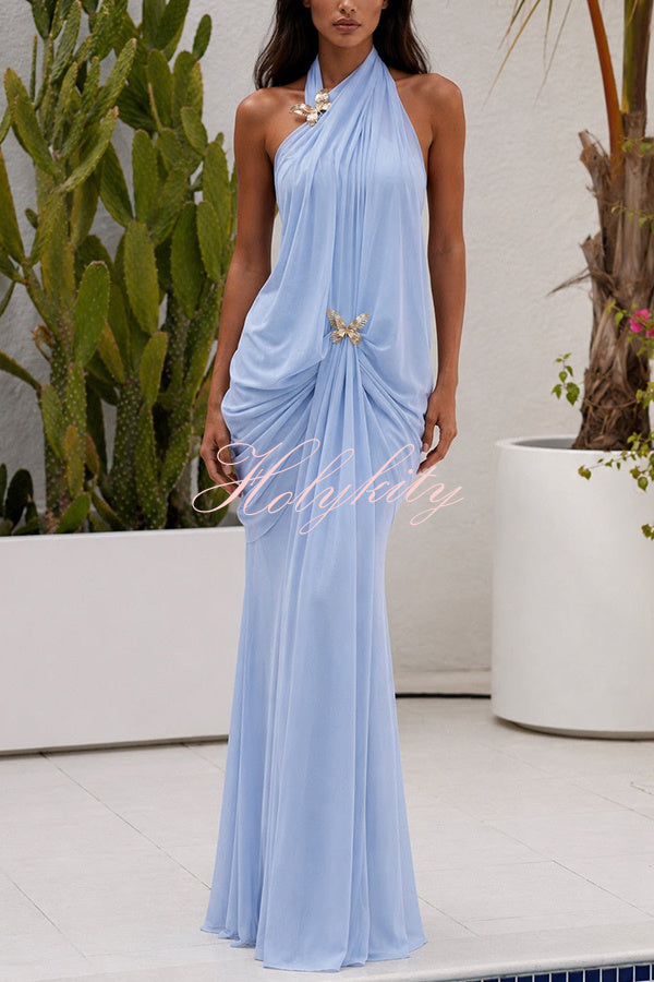 Raise A Toast Cold Shoulder Ruched Pencil Midi Dress