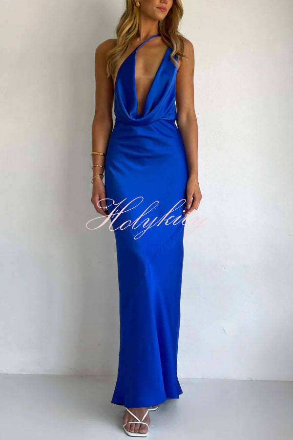 Raise A Toast Cold Shoulder Ruched Pencil Midi Dress