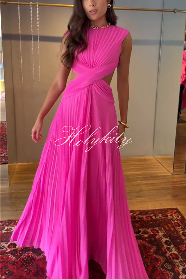 Mirina Hollow Crochet Knit Pearl Trim Heart Collar Crop Vacation Tank