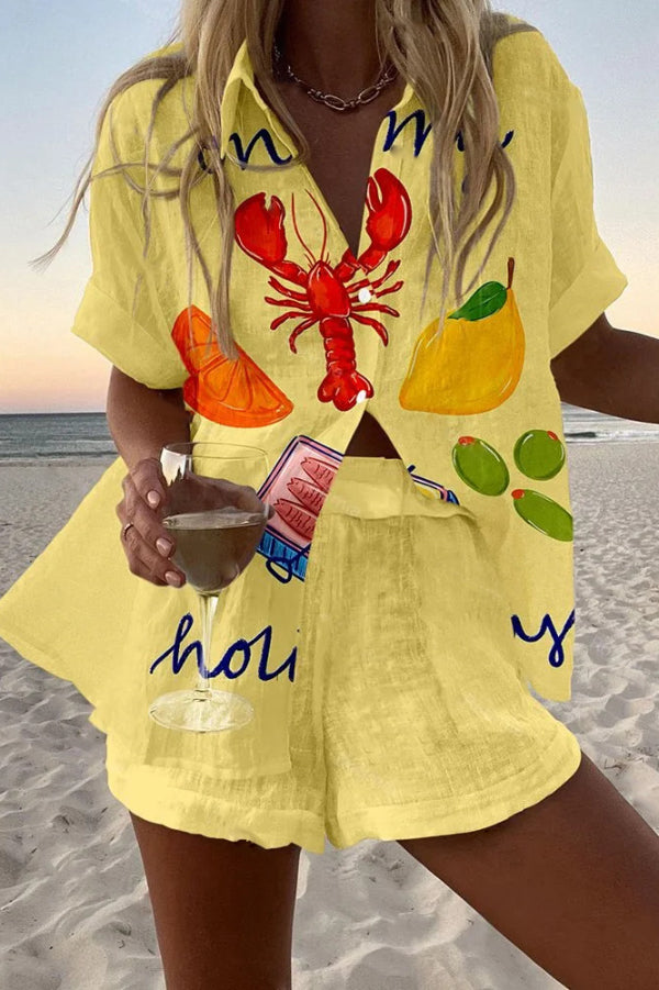 Mirina Hollow Crochet Knit Pearl Trim Heart Collar Crop Vacation Tank