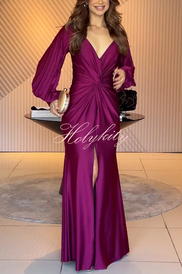 Raise A Toast Cold Shoulder Ruched Pencil Midi Dress