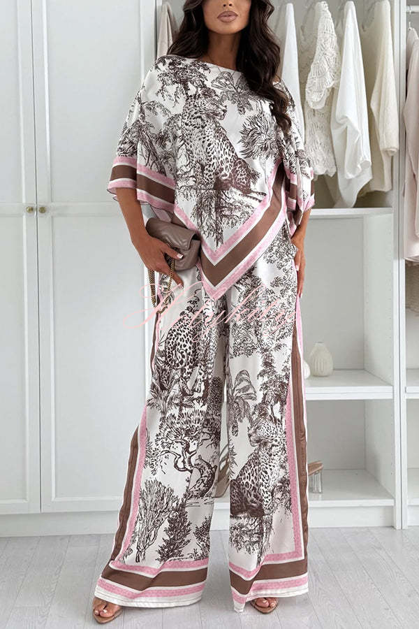 Funny Poker Summer Satin Unique Print Button Down Oversized Blouse