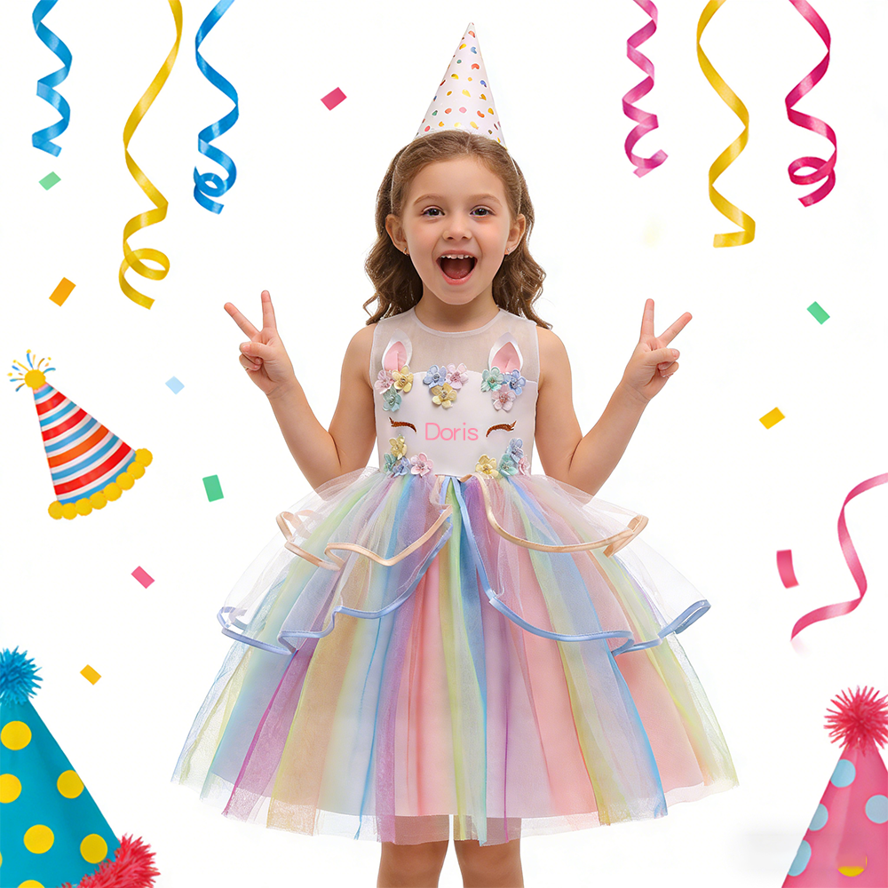 Personalized Girl Unicorn Tutu Dress| Dress50
