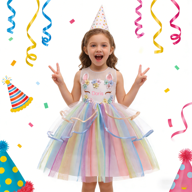 Personalized Girl Unicorn Tutu Dress| Dress50