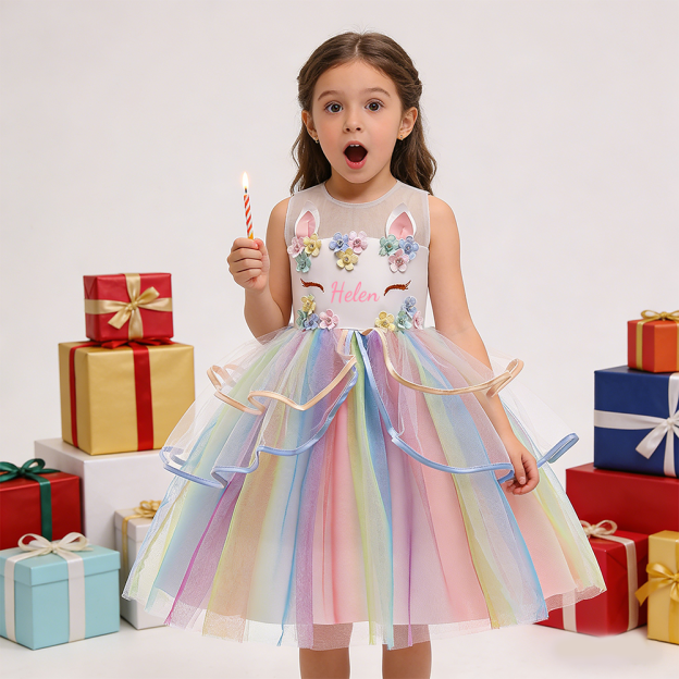 Personalized Girl Unicorn Tutu Dress| Dress50